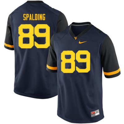 Men's West Virginia Mountaineers NCAA #89 Dillon Spalding Navy Authentic Nike Stitched College Football Jersey XW15E30JT